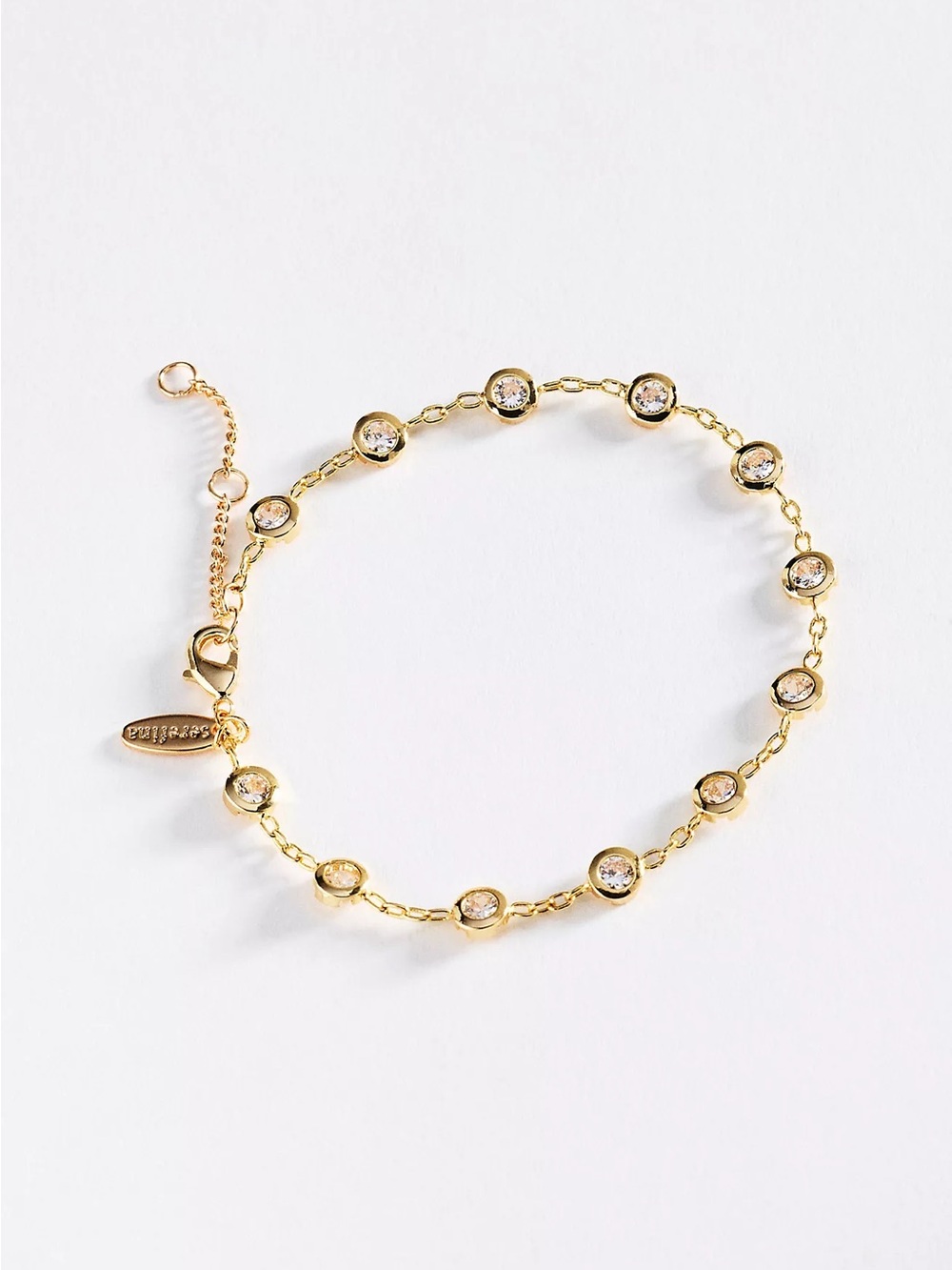 Anthropologie Besel Crystal Station Bracelet - NWT - Gold